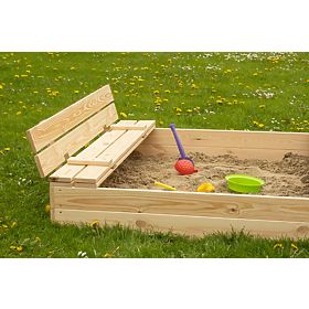 Verschließbarer Sandkasten für Kinder mit Bänken - 120x120 cm