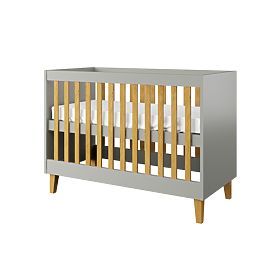 Babybett Gitterbett KUBI 120 x 60 cm - grau