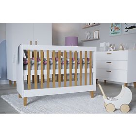 Babybett Gitterbett KUBI 120 x 60 cm - weiß