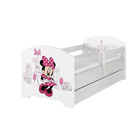 Babybett mit Barriere - Minnie Mouse in Paris - weiß
