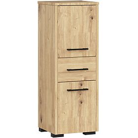 BADEZIMMERSCHRANK FIN HOCHSCHRANK 30 2D 1SZ 85cm PK EICHE ARTISAN