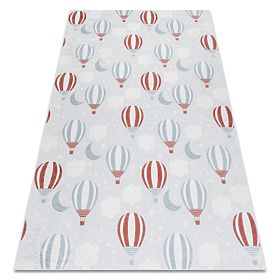 BAMBINO 1349 Waschmatte Luftballons, Wolken für Kinder rutschfest - grau, F.H.Kabis