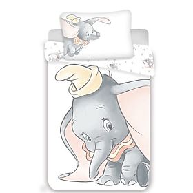 Kinderbettwäsche Dumbo 'Grey' Baby 100x135 cm + 40x60 cm