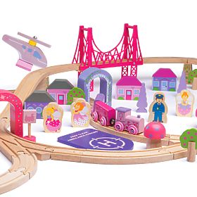 Bigjigs Rail Große Prinzessinnen-Eisenbahnschiene aus Holz