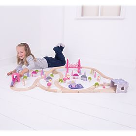 Bigjigs Rail Große Prinzessinnen-Eisenbahnschiene aus Holz