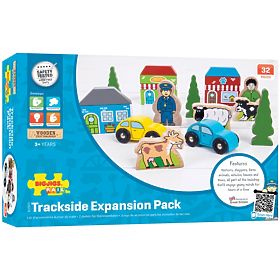 Bigjigs Rail Großes Zubehörset für Eisenbahnschienen aus Holz