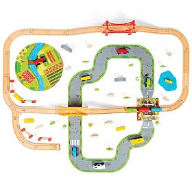 Bigjigs Rail Holzgleis mit Landstraße 80 Teile