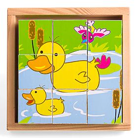 Bigjigs Toys Bildwürfel Kubus Tiere 9 Würfel