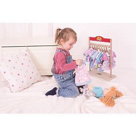 Bigjigs Toys Blau gestreiftes Kleid für Puppe 28 cm, Bigjigs Toys