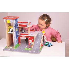 Bigjigs Toys Garage mit Parkplatz