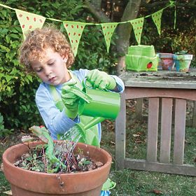 Bigjigs Toys Gartenwerkzeugset in Leinentasche grün