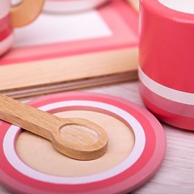 Bigjigs Toys Holz Teeservice Rosa, Bigjigs Toys