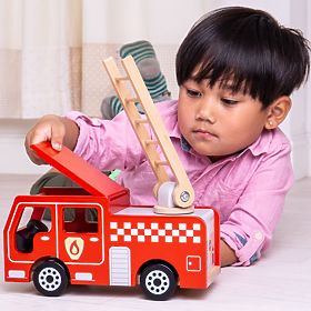 Bigjigs Toys Holzfeuerwehrauto