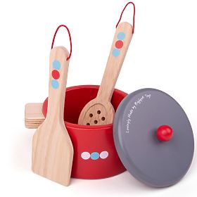Bigjigs Toys Holzgeschirr-Set mit Punkten, Bigjigs Toys