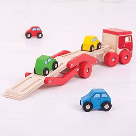 Bigjigs Toys Holzlastwagen mit Autos, Bigjigs Toys
