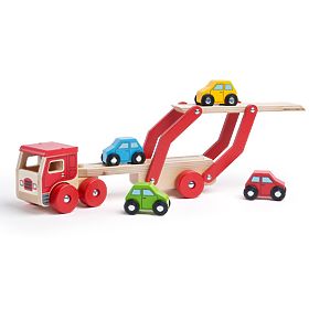 Bigjigs Toys Holzlastwagen mit Autos, Bigjigs Toys