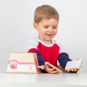 Bigjigs Toys Holztoaster rosa - beschädigte Verpackung, Bigjigs Toys