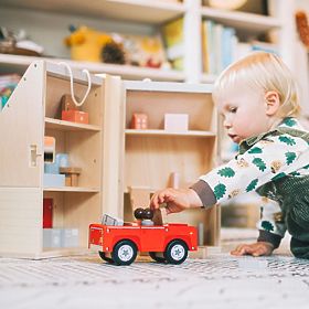 Bigjigs Toys Klappbares Puppenhaus mit Zubehör, Bigjigs Toys