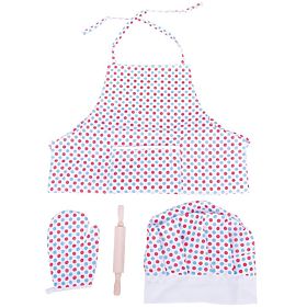 Bigjigs Toys Kochset mit gepunkteter Schürze, Bigjigs Toys