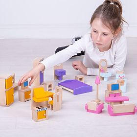 Bigjigs Toys Puppenhausmöbel aus Holz