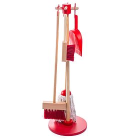 Bigjigs Toys Reinigungs-Spielset rot
