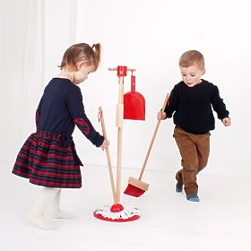 Bigjigs Toys Reinigungs-Spielset rot
