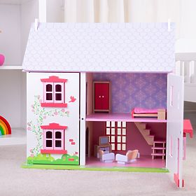 Bigjigs Toys Rosa Puppenhaus, Bigjigs Toys
