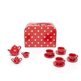 Bigjigs Toys Rotes gepunktetes Teeset, Bigjigs Toys