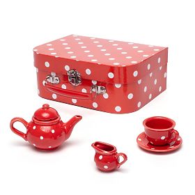 Bigjigs Toys Rotes gepunktetes Teeset, Bigjigs Toys