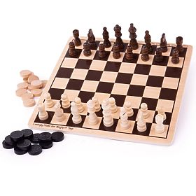 Bigjigs Toys Holzschach und Dame, Bigjigs Toys