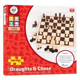 Bigjigs Toys Holzschach und Dame, Bigjigs Toys