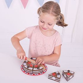 Bigjigs Toys Schokoladenkuchen schneiden