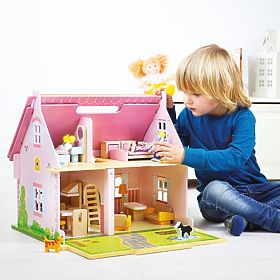 Bigjigs Toys Tragbares Holzpuppenhaus, Bigjigs Toys