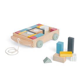 Bigjigs Toys Wagen mit Holzklötzen