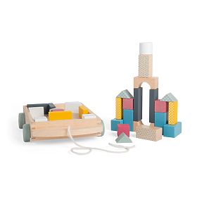 Bigjigs Toys Wagen mit Holzklötzen