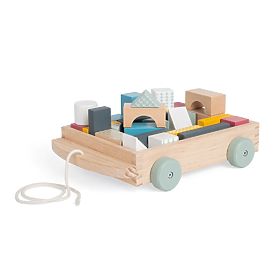 Bigjigs Toys Wagen mit Holzklötzen