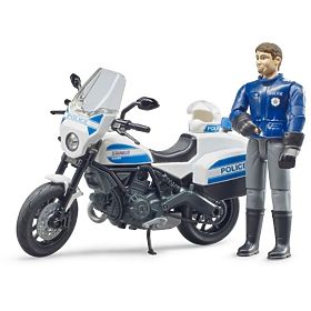 Bruder BWORLD Polizeimotorrad Ducati Scrambler mit Fahrer
