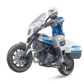 Bruder BWORLD Polizeimotorrad Ducati Scrambler mit Fahrer
