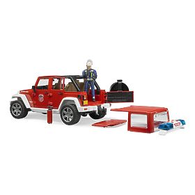 Bruder Roter Feuerwehr JEEP WRANGLER mit Figur und Zubehör