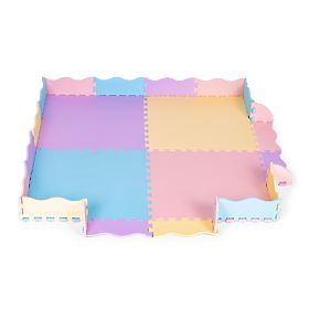 Bunte Schaumstoffmatte für Kinder mit Umrandung 141,5x141,5 cm 24 Stk. IPLAY