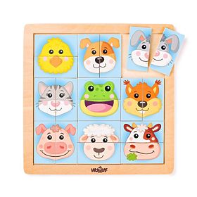 Bunte Tiergesichter vom Bauernhof Puzzle