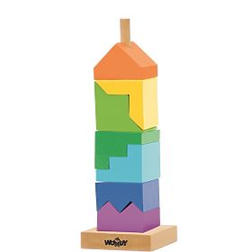 Bunter Turm zum Stapeln auf einem Stab