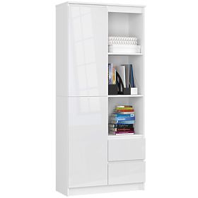 Büroregal R 80 cm CLP R11 WEISS / WEISS GLANZ