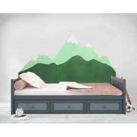 Schaumstoffschutz für die Wand hinter dem Bett Mountains - grün, VYLEN