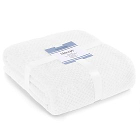 Decke SHLEEPY Farbe Weiß mit Jacquardmuster klassischer Stil 130x180