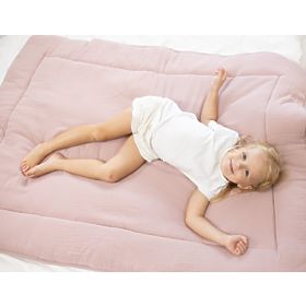 Decke und Kissen aus Musselin mit Füllung 100x135 + 40x60 - rosa
