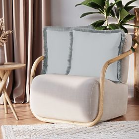 Dekorative Kissenhülle CLEAR grau mit Boho-Velvet-Druck 45x45 ameliahome