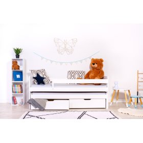 Kinderbett mit Zustellbett und Rausfallschutz Praktik - weiß, Ourbaby®