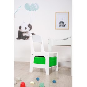 Kindertisch mit Stühlen Ourbaby mit blauer und grüner Box