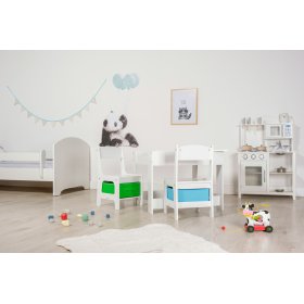 Kindertisch mit Stühlen Ourbaby mit blauer und grüner Box, SENDA